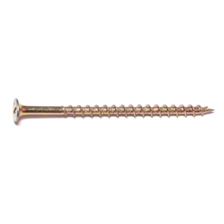 Buildright 3 in, Phillips Drive, Flat Head Wood Screw, Zinc Yellow Steel, 2000 PK 03450